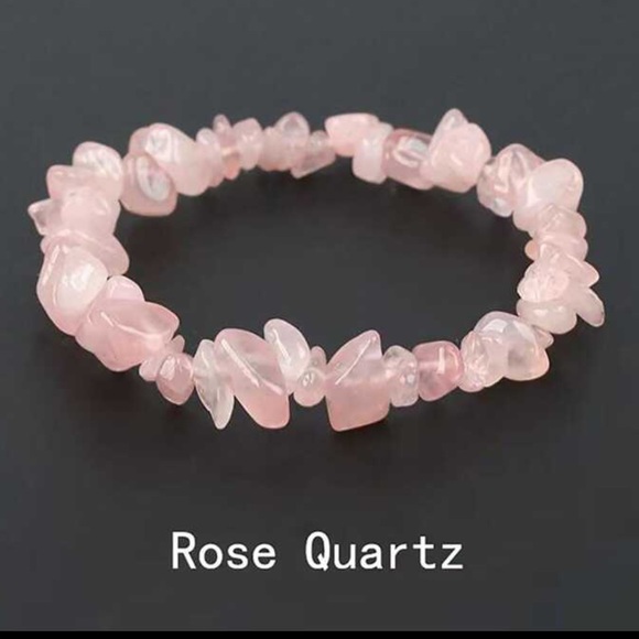 Natural Rose Quartz Crystal Stone Bracelet - Picture 1 of 5